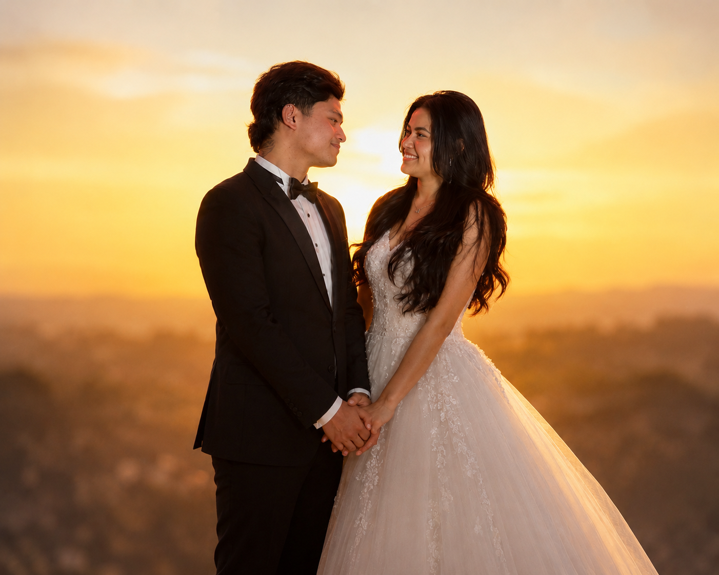 Rinesh and Dipa at sunset